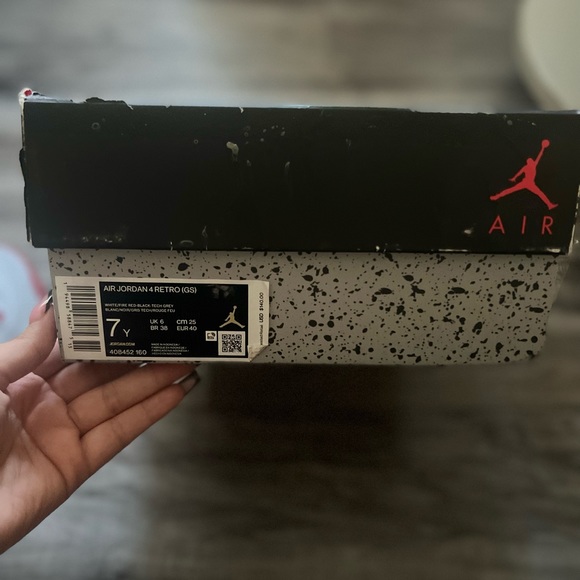 Jordan 4 FireRed Gradeschool 7y - Picture 11 of 11